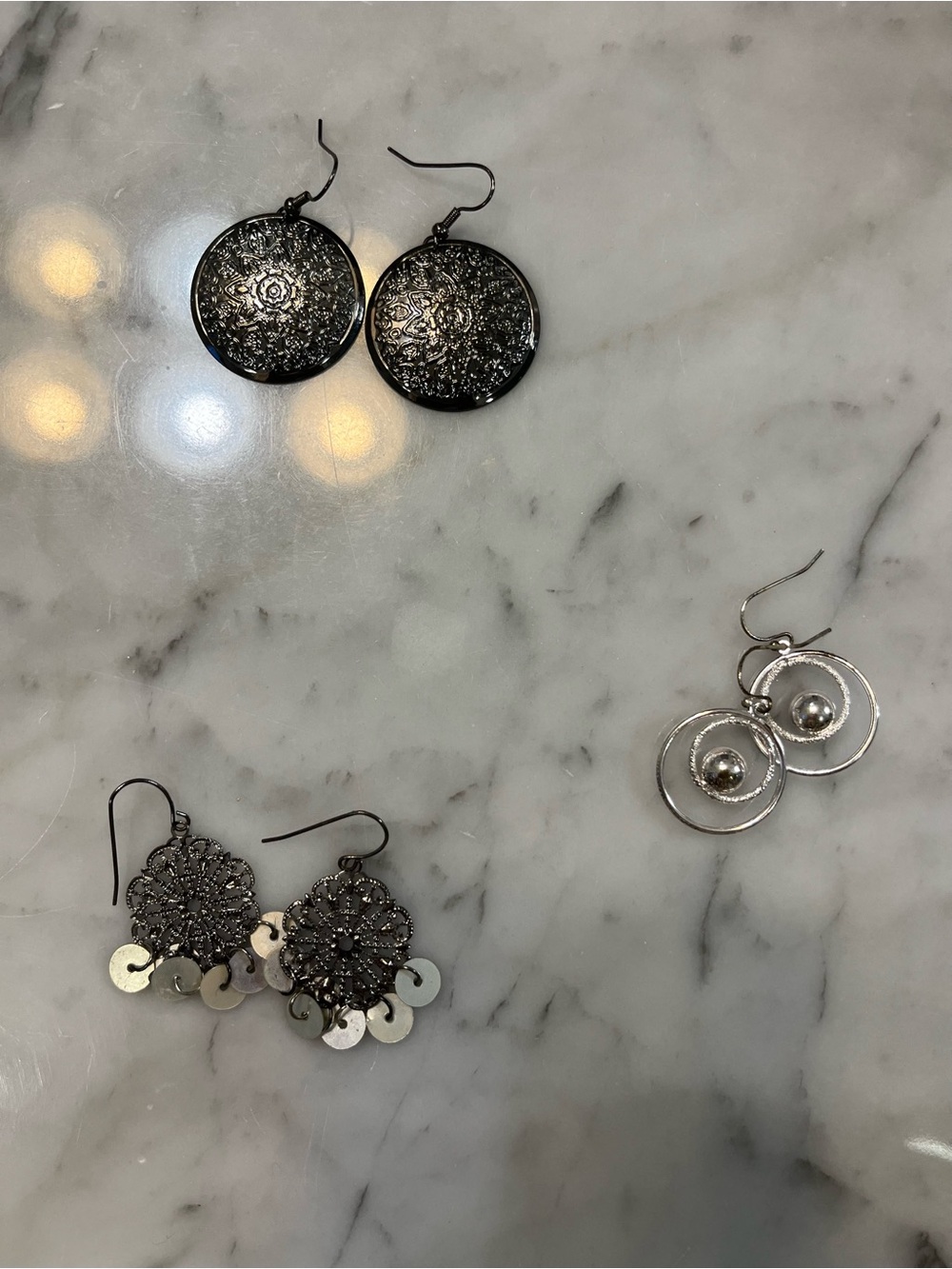 Silver-Tone Filigree Disc Earrings - Women's Jewelry